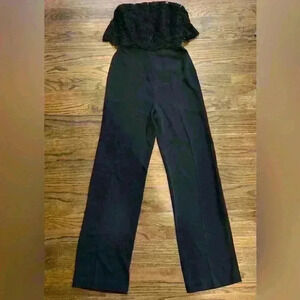 Reiss Natalie Strapless Lace Bodice Wide Leg Jumpsuit Size 2